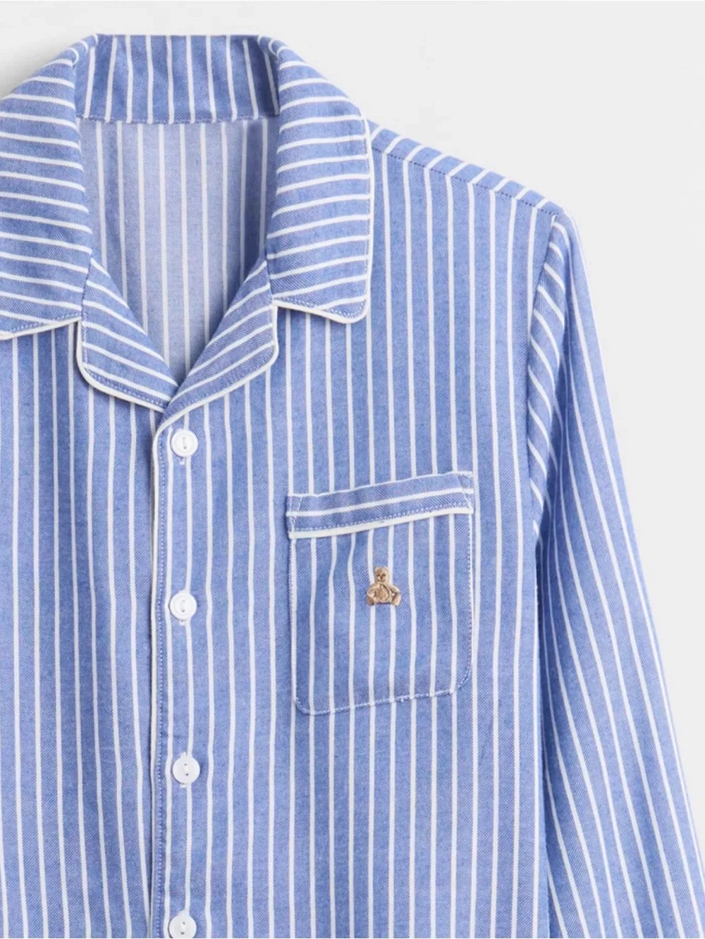 NWT Gap Kids Recycled Flannel PJ Blue Pinstripe Set Sz 14.